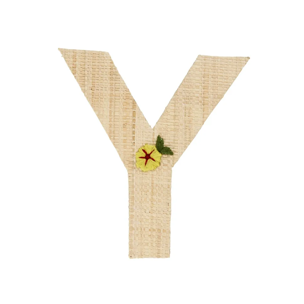 RICE Raffia Buchstaben Sticker