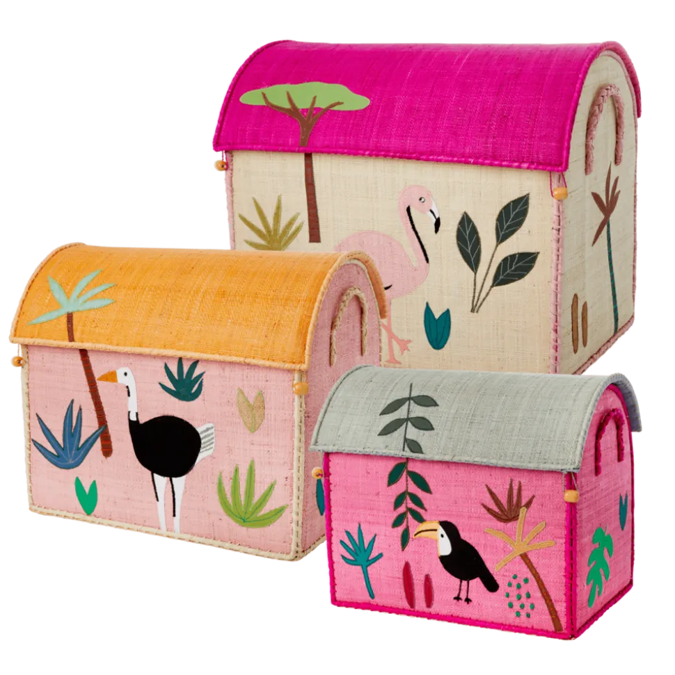 RICE Spielzeug Aufbewahrungskörbe Jungle Animals