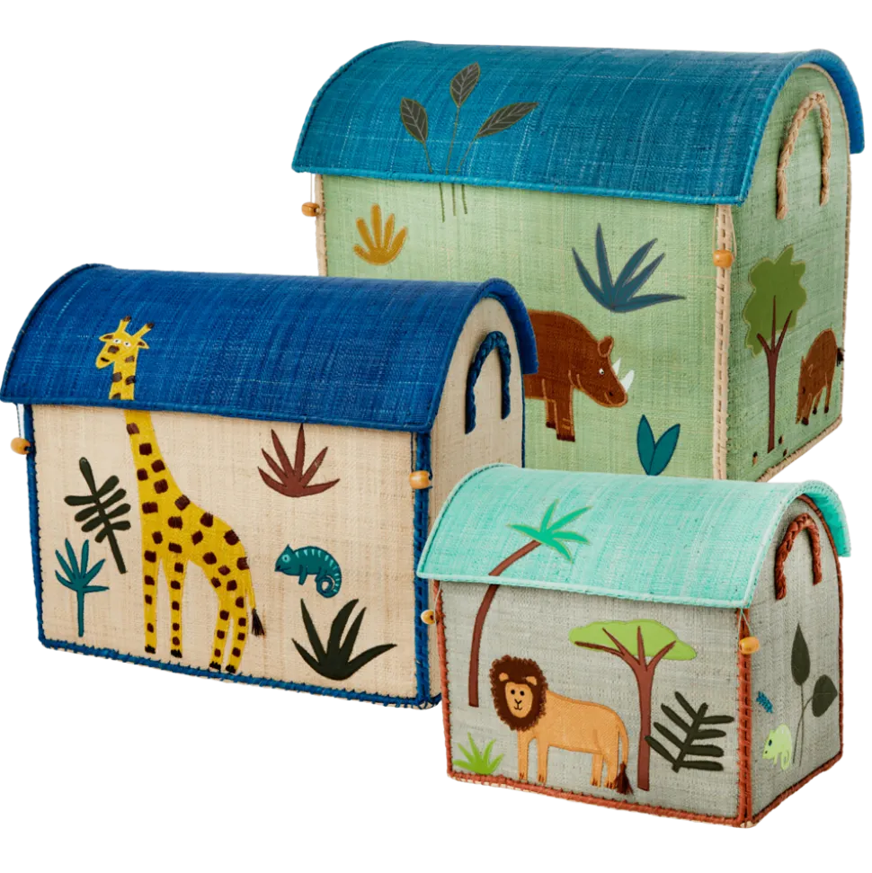 RICE Spielzeug Aufbewahrungskörbe Jungle Animals