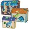 RICE Spielzeug Korb 3er-Set aus Bast mit Dinosauriern