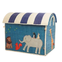 RICE Spielzeugkörbe Aufbewahrung Zootiere 3er Set