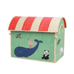 RICE Spielzeugkörbe Aufbewahrung Zootiere 3er Set