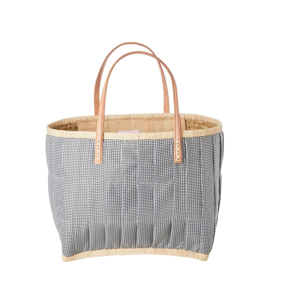 RICE Tasche aus Bast mit Henkel