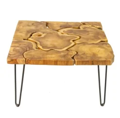 skandeko Quadratischer Couchtisch aus recyceltem Holz
